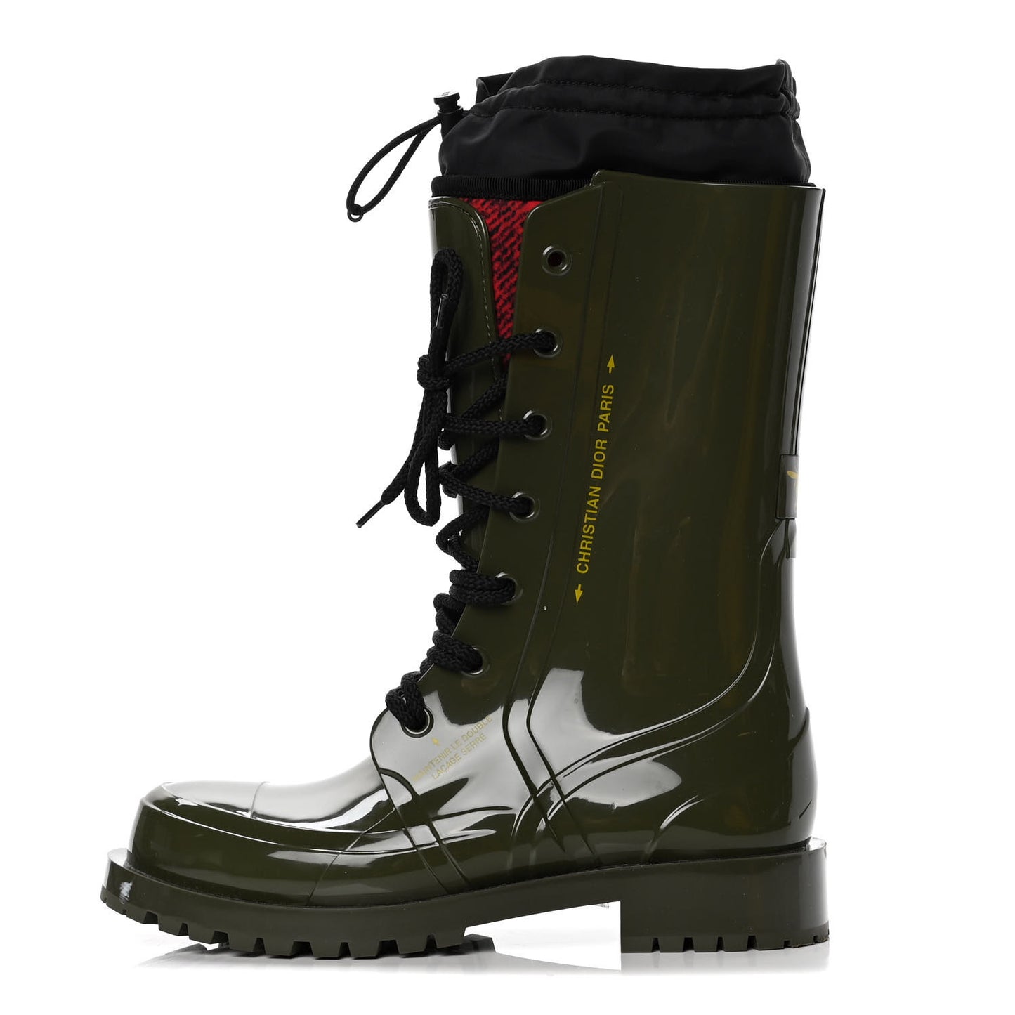 Shiny Rubber Diorcamp Low Boots 38 Military