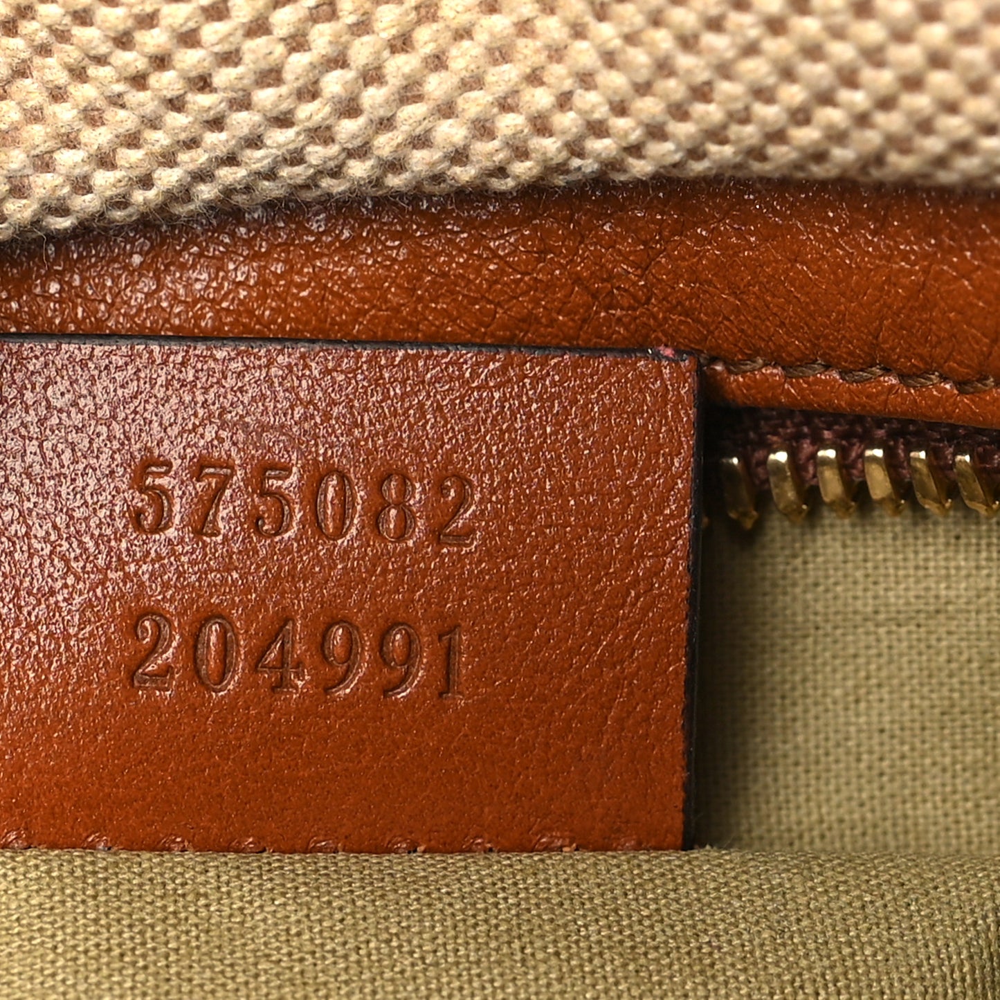Vintage Canvas Web Belt Bag Sand Cuir