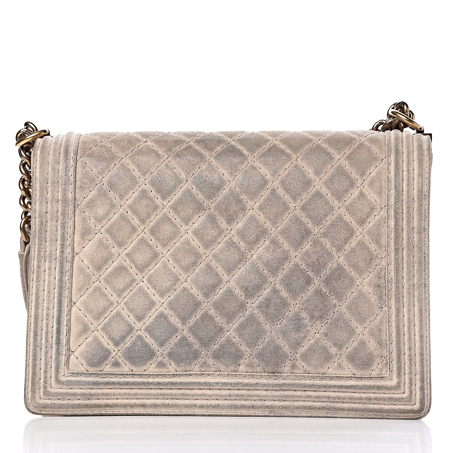 Chanel Iridescent Calfskin Quilted Large Boy Flap Beige 17 of 18