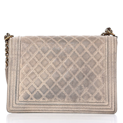 Chanel Iridescent Calfskin Quilted Large Boy Flap Beige 17 of 18