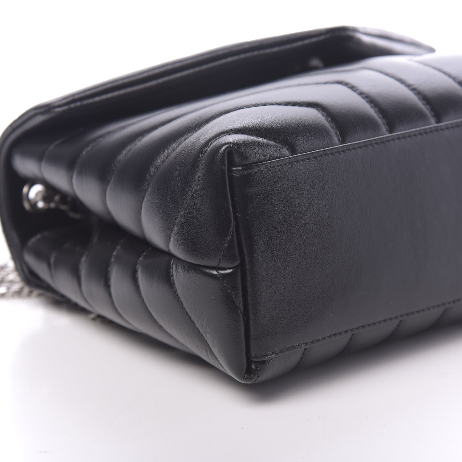Saint Laurent Calfskin Y Quilted Monogram Small Loulou Chain Satchel Black 7 of 9