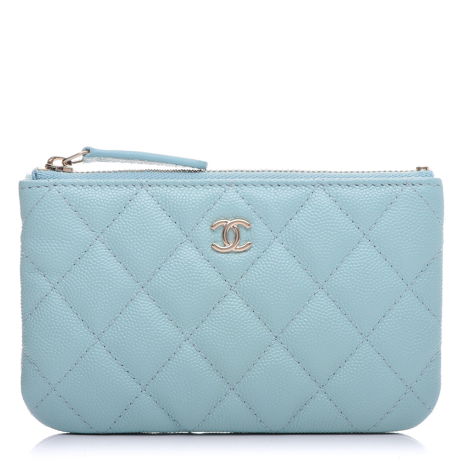 Chanel Caviar Quilted Small Cosmetic Case Light Blue 1 of 10