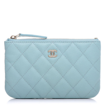Chanel Caviar Quilted Small Cosmetic Case Light Blue 1 of 10