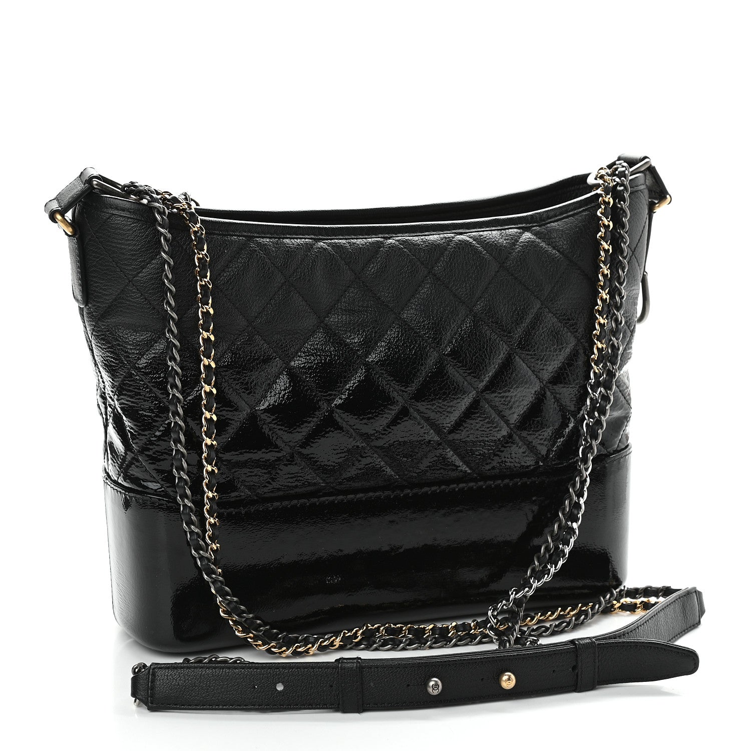 Chanel Patent Goatskin Quilted Medium Gabrielle Hobo Black 3 of 10