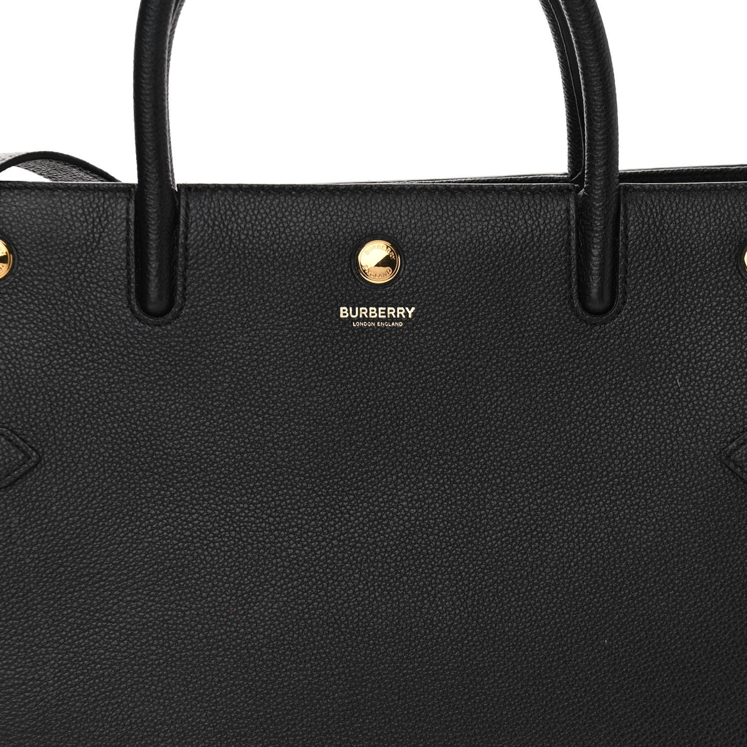 Burberry Grainy Calfskin Medium Title Bag Black 8 of 10