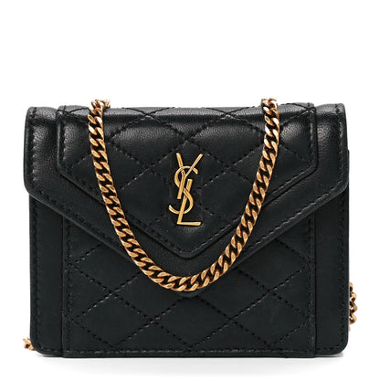 Saint Laurent Lambskin Quilted Micro Gaby Bag Black 1 of 11