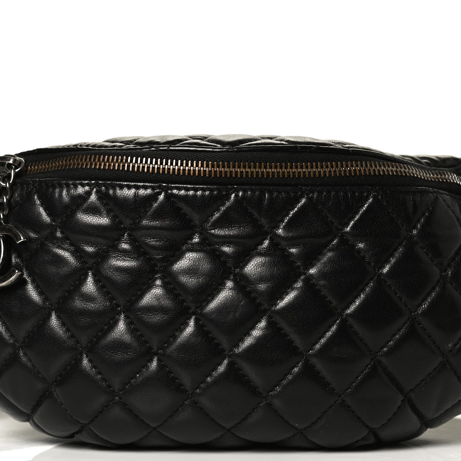 Chanel Lambskin Quilted Banane Waist Bag Fanny Pack Black 8 of 13