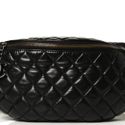 Chanel Lambskin Quilted Banane Waist Bag Fanny Pack Black 8 of 13