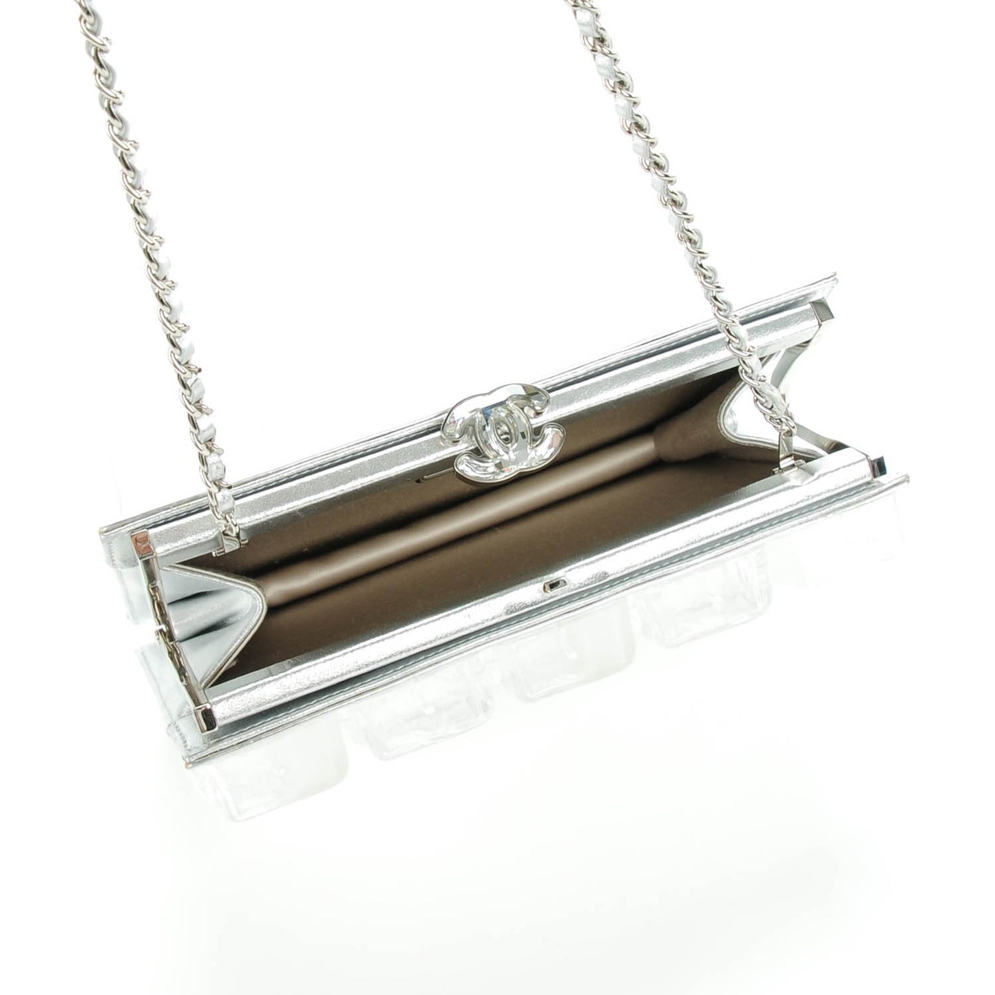 Plexi Ice Cube Clutch Silver