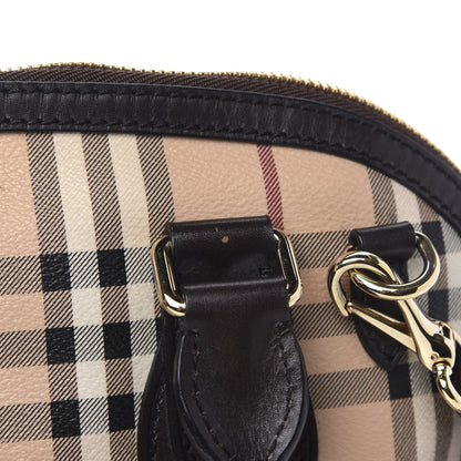 Burberry Haymarket Check Small Orchard Bowling Bag Chocolate 13 of 13