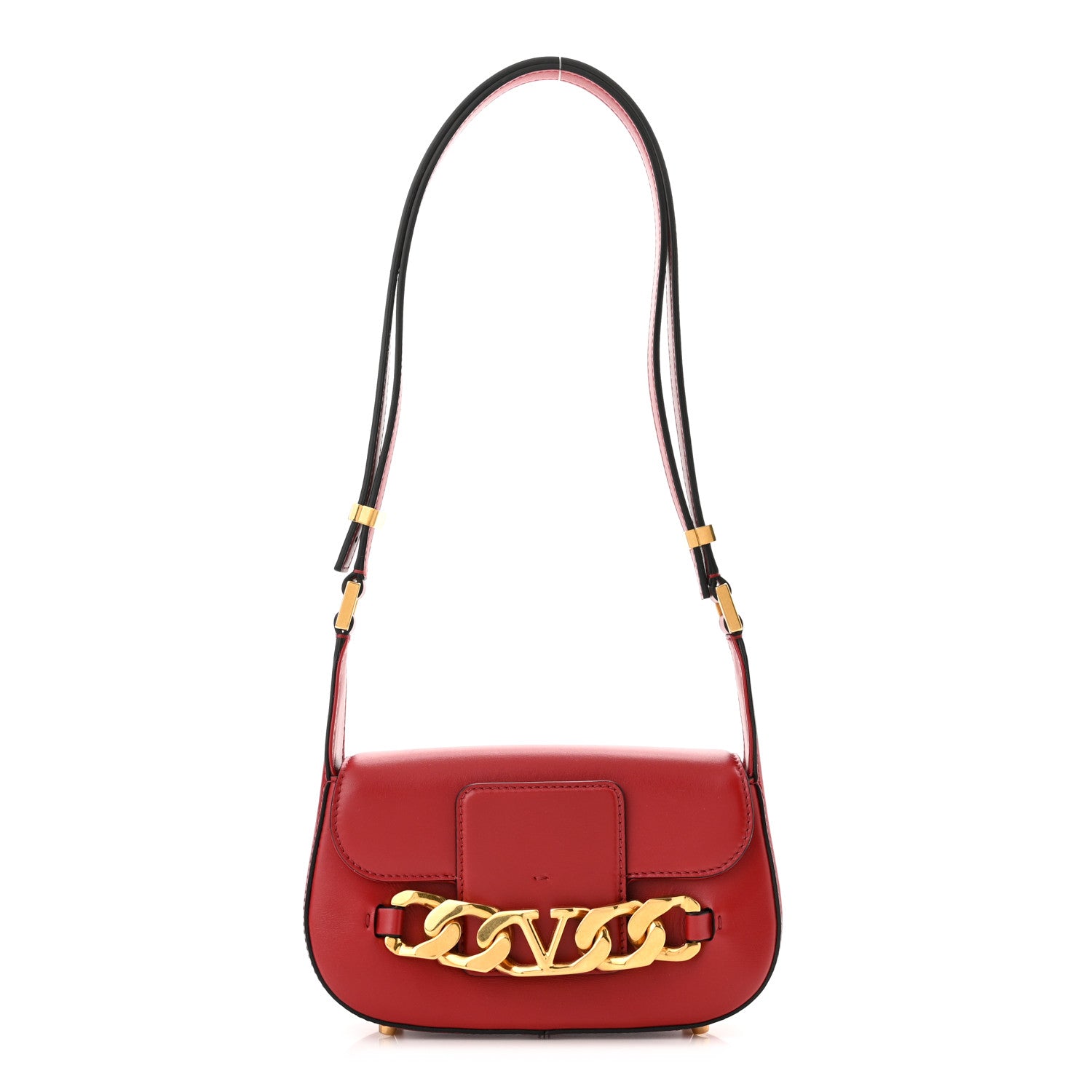 Valentino Garavani Calfskin Small Vlogo Chain Shoulder Bag Rosso Valentino 1 of 11
