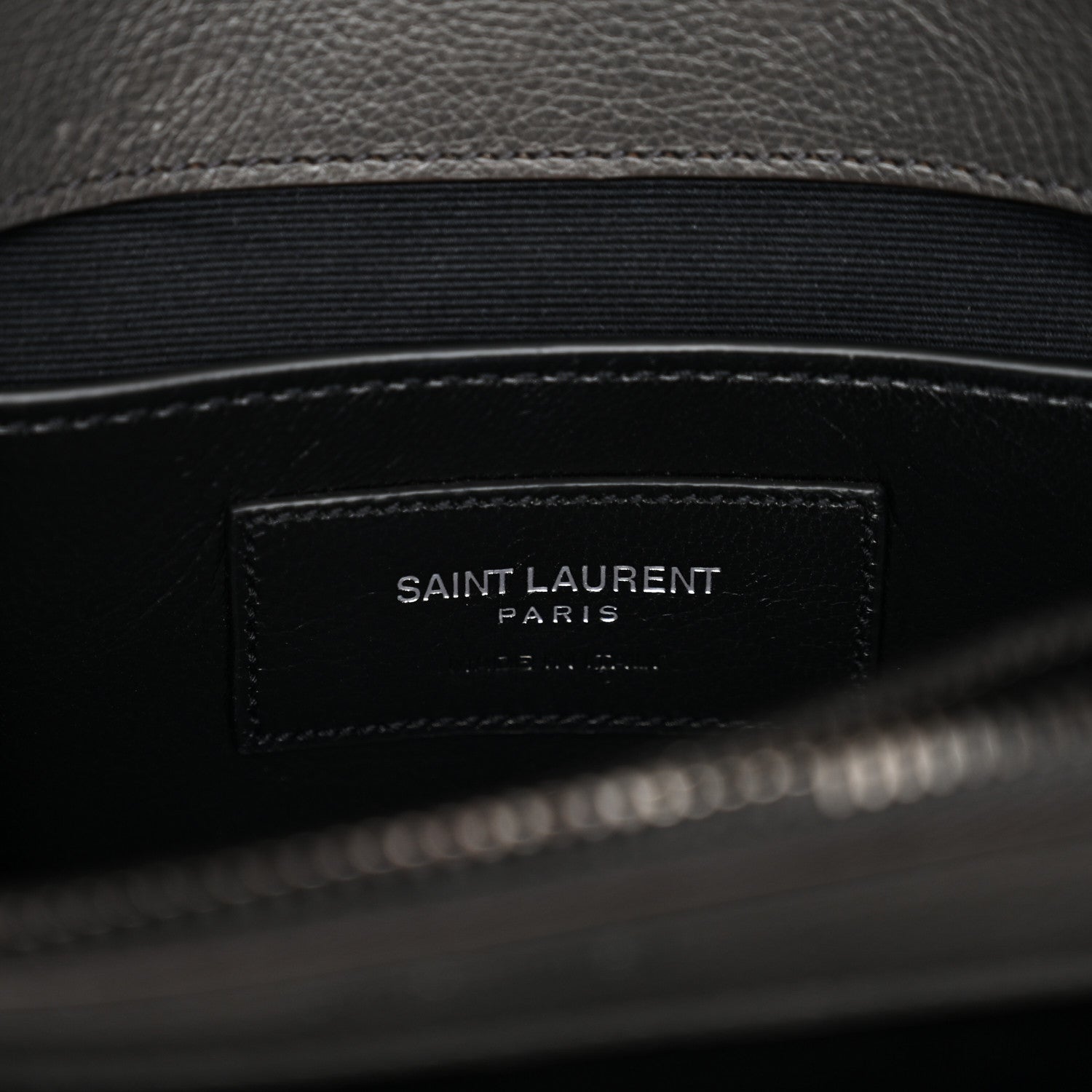 Saint Laurent Sheepskin Matelasse Chevron Monogram Medium College Bag Asphalt 6 of 11