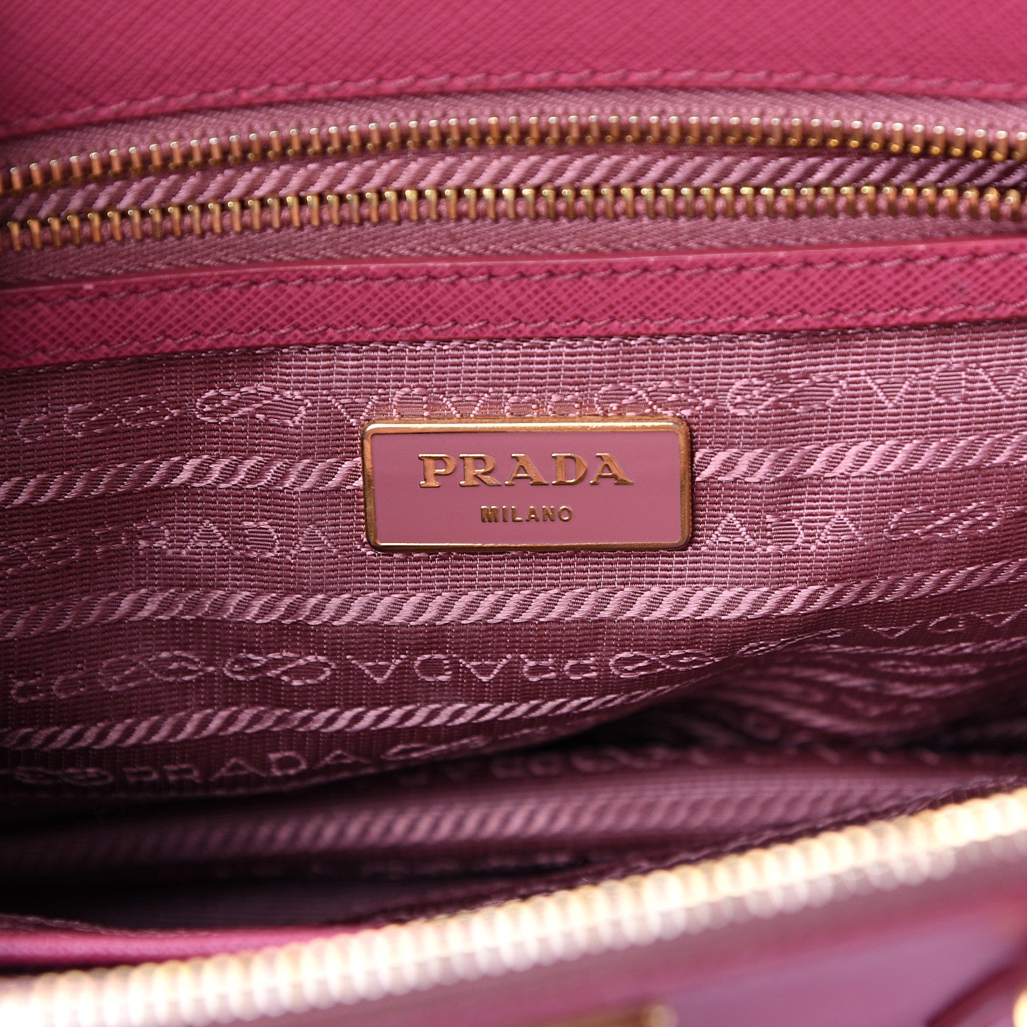 Prada Saffiano Small Galleria Double Zip Tote Fuxia 7 of 22