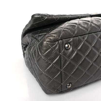 Chanel Calfskin Quilted Small XXL Travel Flap Bag Dark Silver 8 of 11
