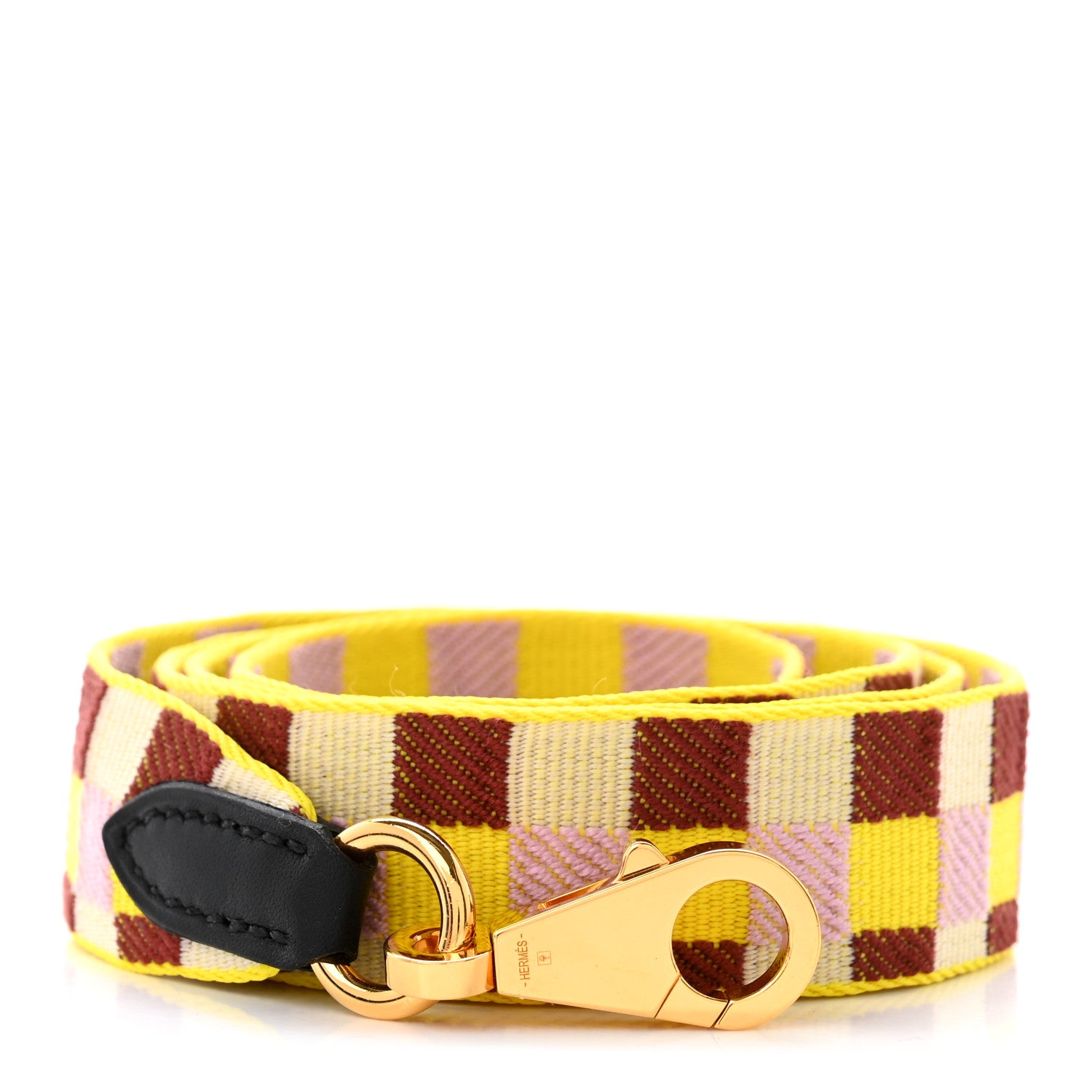 Hermes Toile Swift 25mm Maxi Quadrille Shoulder Strap Citron Rouge H Mauve Sylvestre 1 of 4