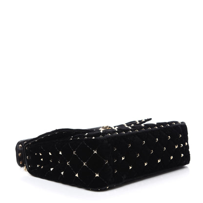 Valentino Garavani Velvet Medium Rockstud Spike Shoulder Bag Black 4 of 9