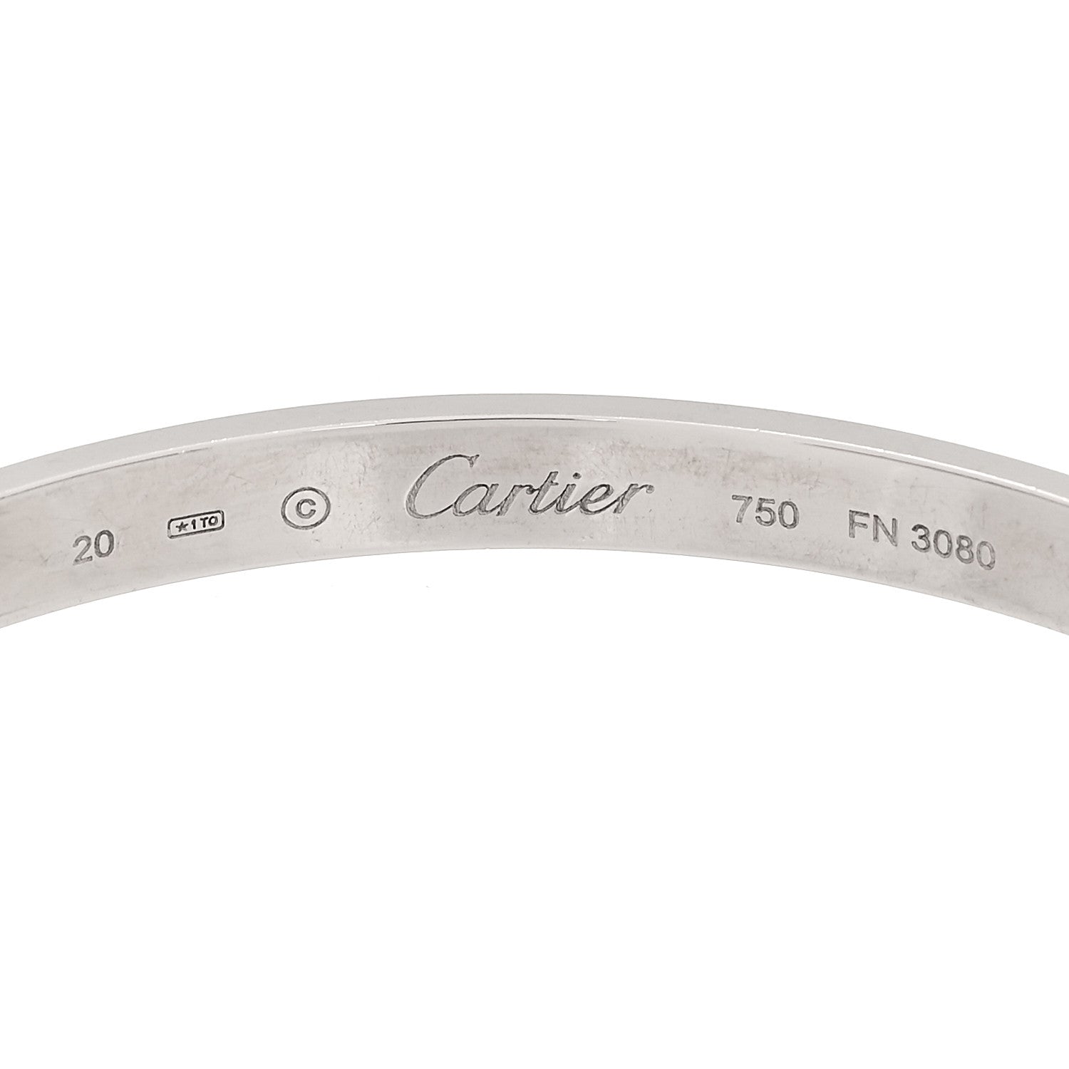 Cartier 18K White Gold LOVE Cuff Bracelet 20 4 of 4