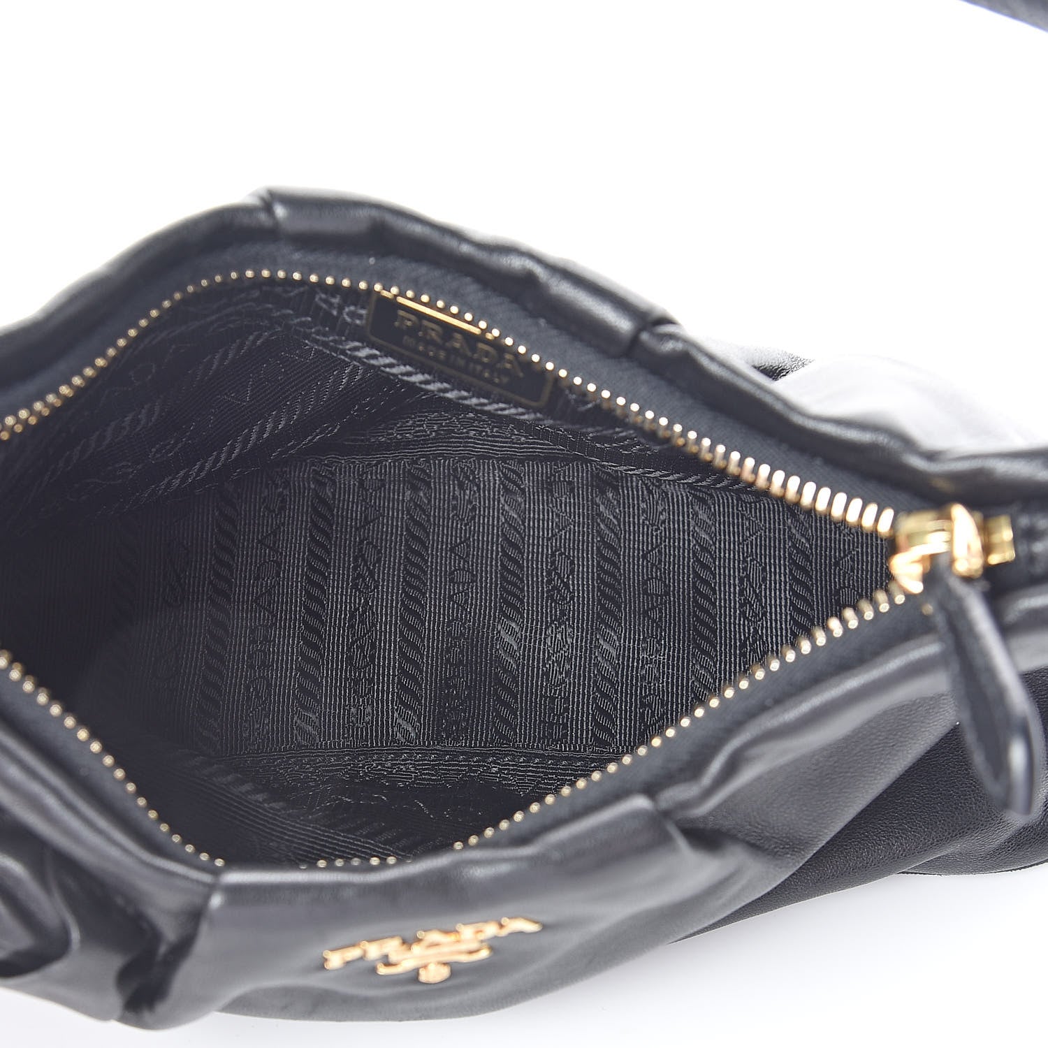 Prada Nappa Flower Shoulder Bag Black 5 of 9