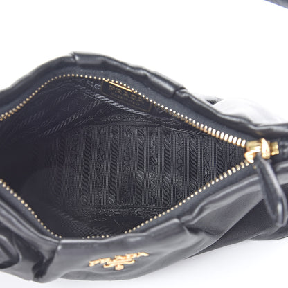 Prada Nappa Flower Shoulder Bag Black 5 of 9