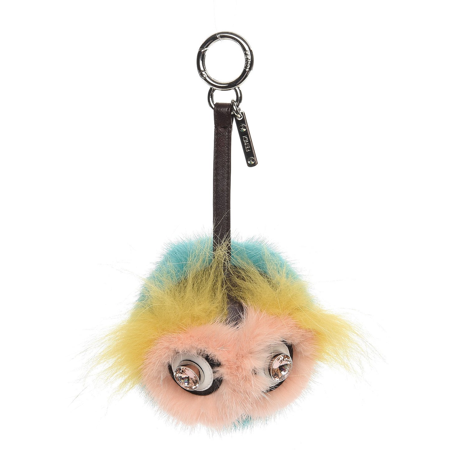 Shiny Nappa Mink Fox Fur Crystal QuTweet Dazzling Bag Bug Charm Bordeaux Seashell Multicolor