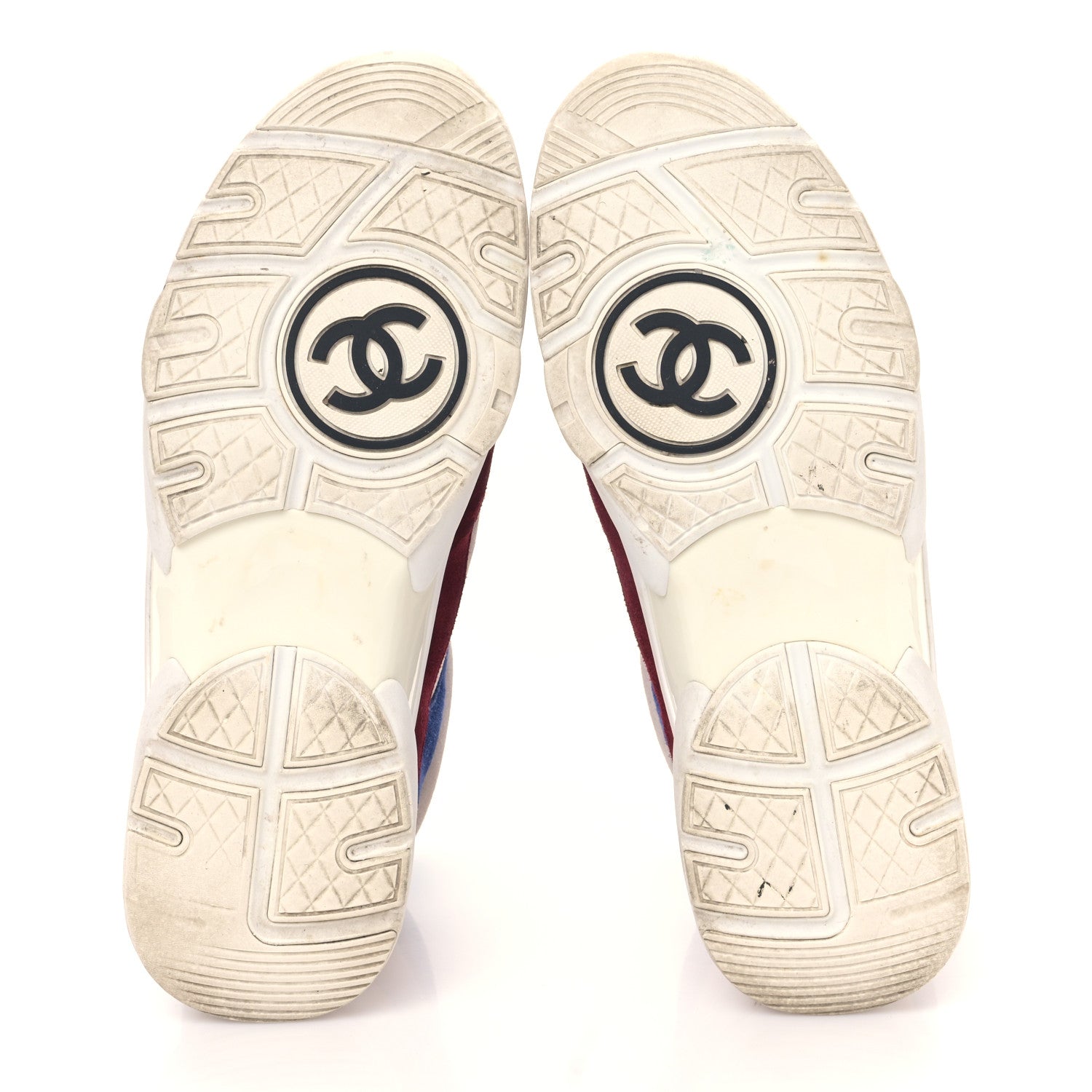 Chanel Calfskin Suede Mens Sneakers 43 Blue Red Beige 5 of 8