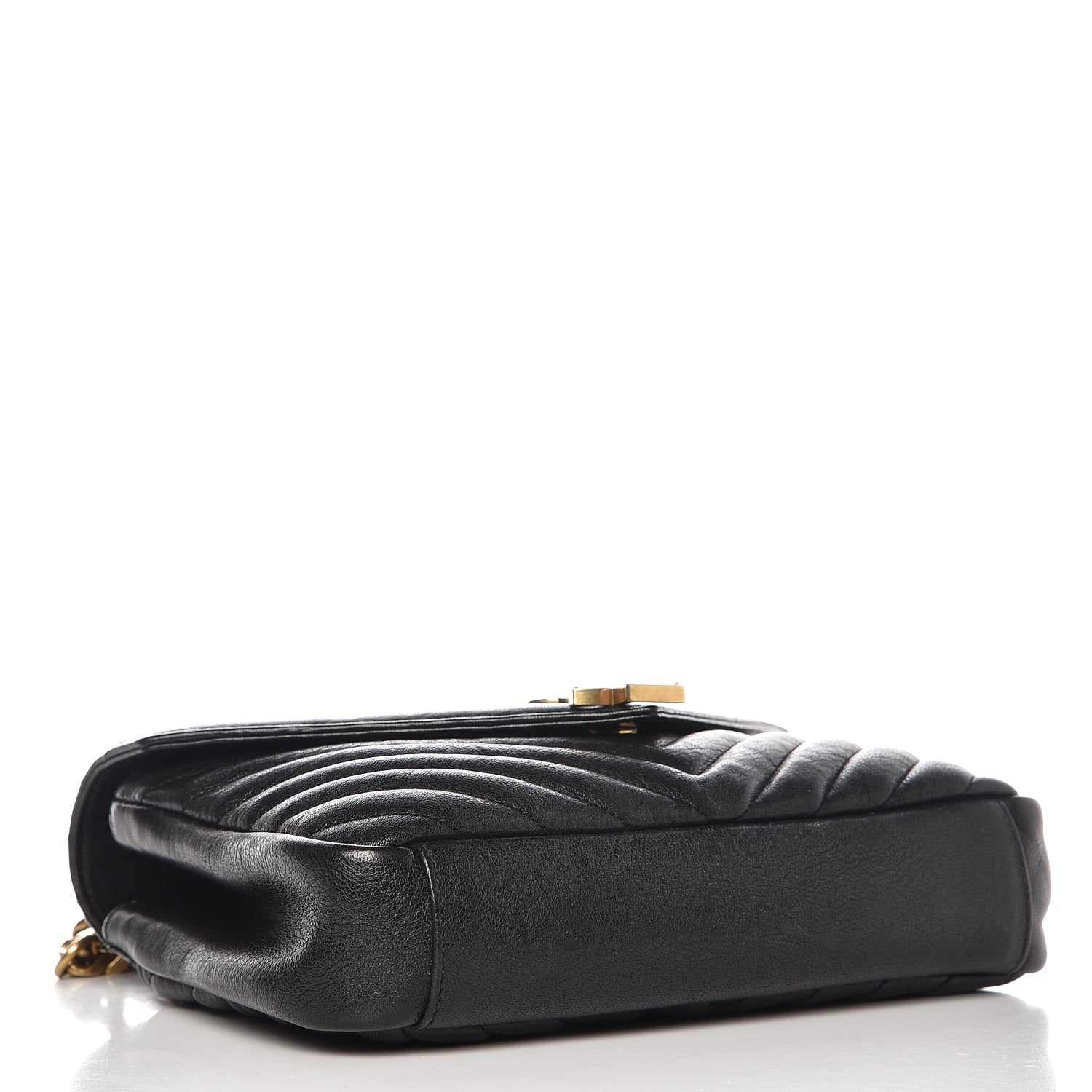 Saint Laurent Sheepskin Matelasse Chevron Monogram Medium College Bag Black 4 of 9