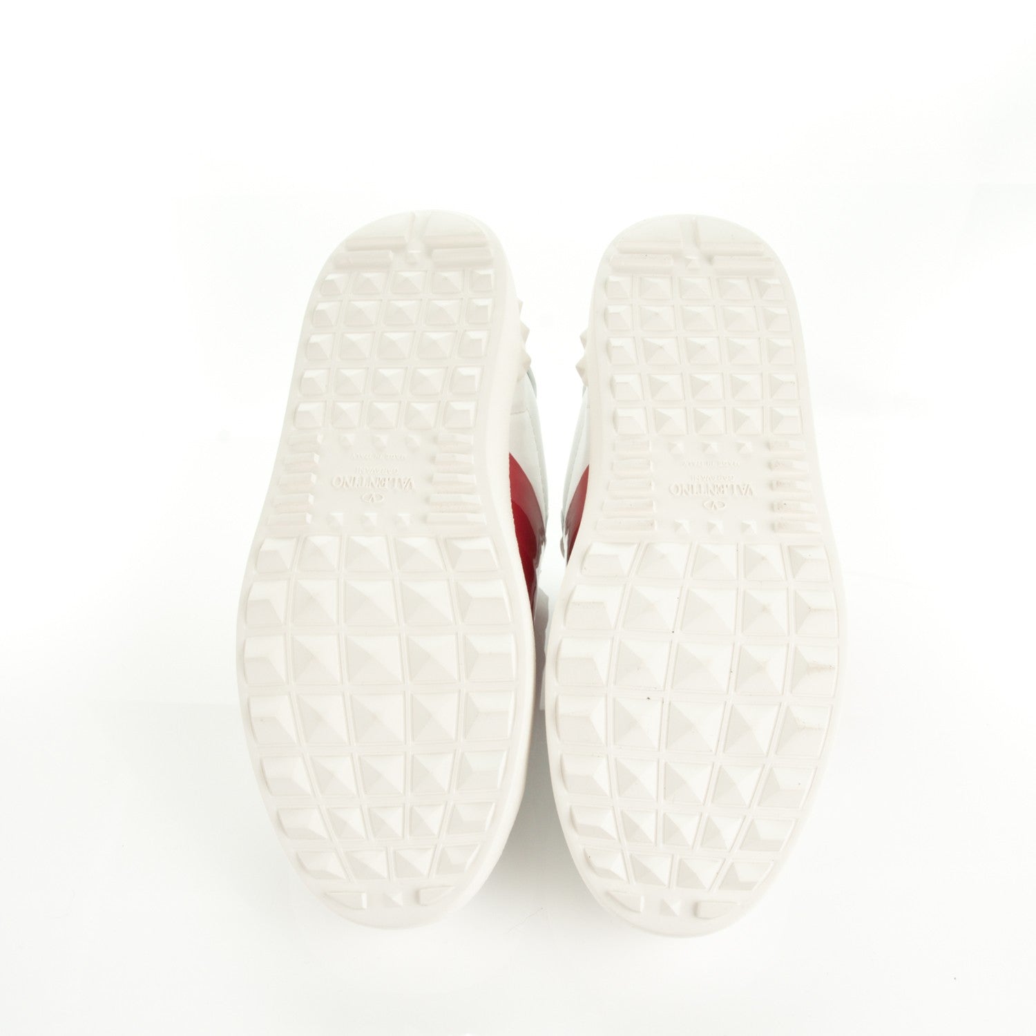 Valentino Garavani Calfskin Patent Rockstud Open Sneakers 39 White Rosso Valentino 5 of 7