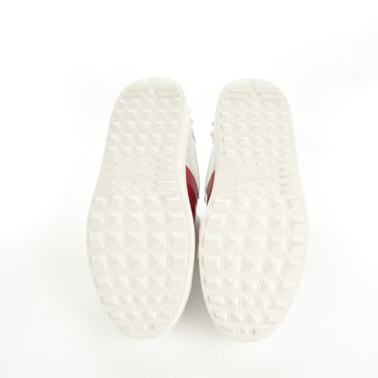 Valentino Garavani Calfskin Patent Rockstud Open Sneakers 39 White Rosso Valentino 5 of 7