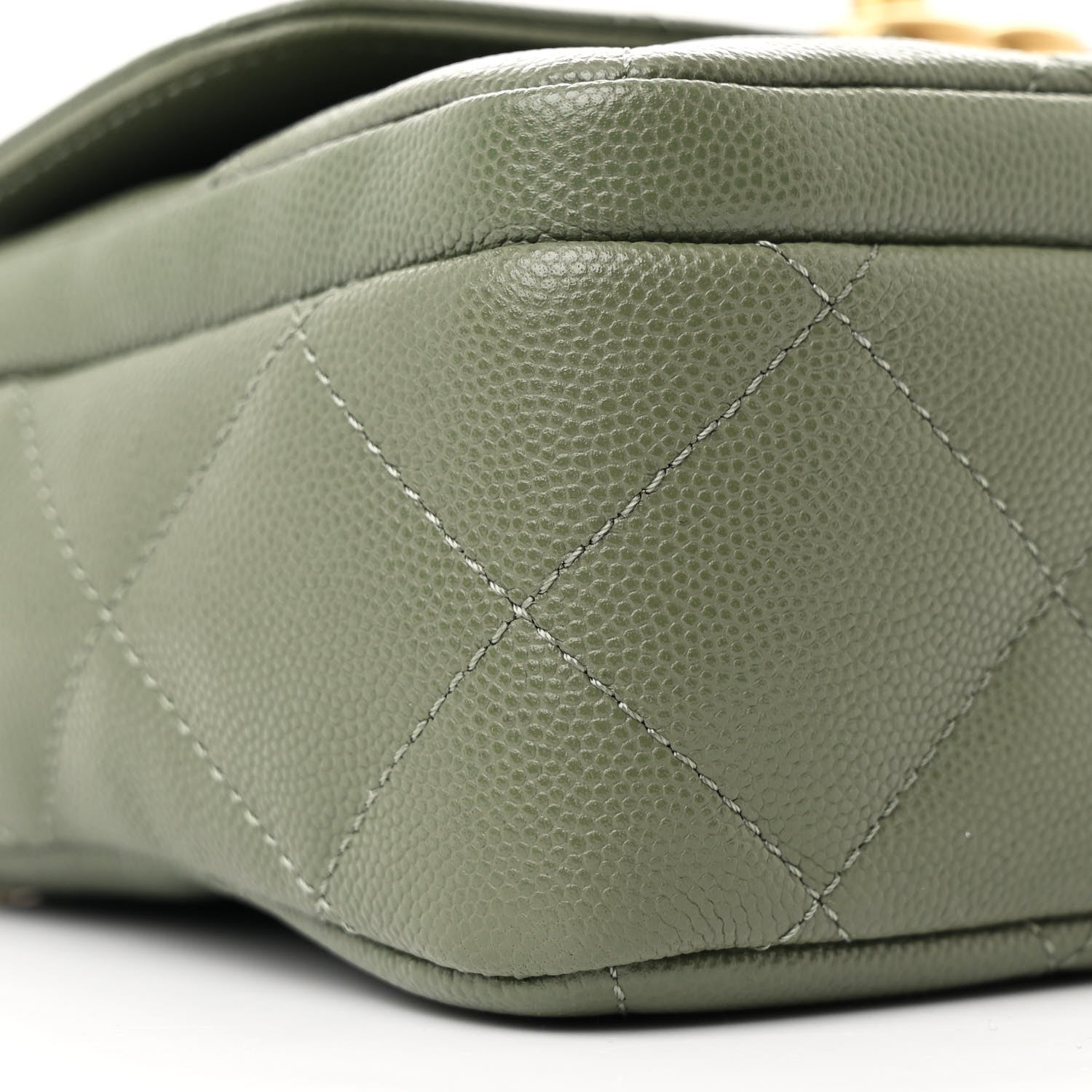 Chanel Shiny Caviar Quilted Mini Flap Khaki 9 of 11