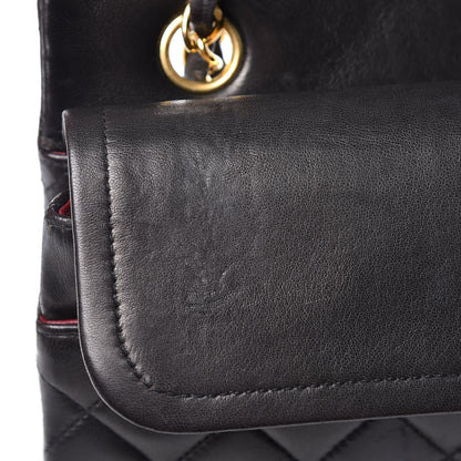 Chanel Lambskin Quilted Medium Double Flap Black 13 of 15