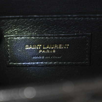 Saint Laurent Grain De Poudre Textured Mixed Matelasse Medium Triquilt Monogram Satchel Piombo 6 of 13