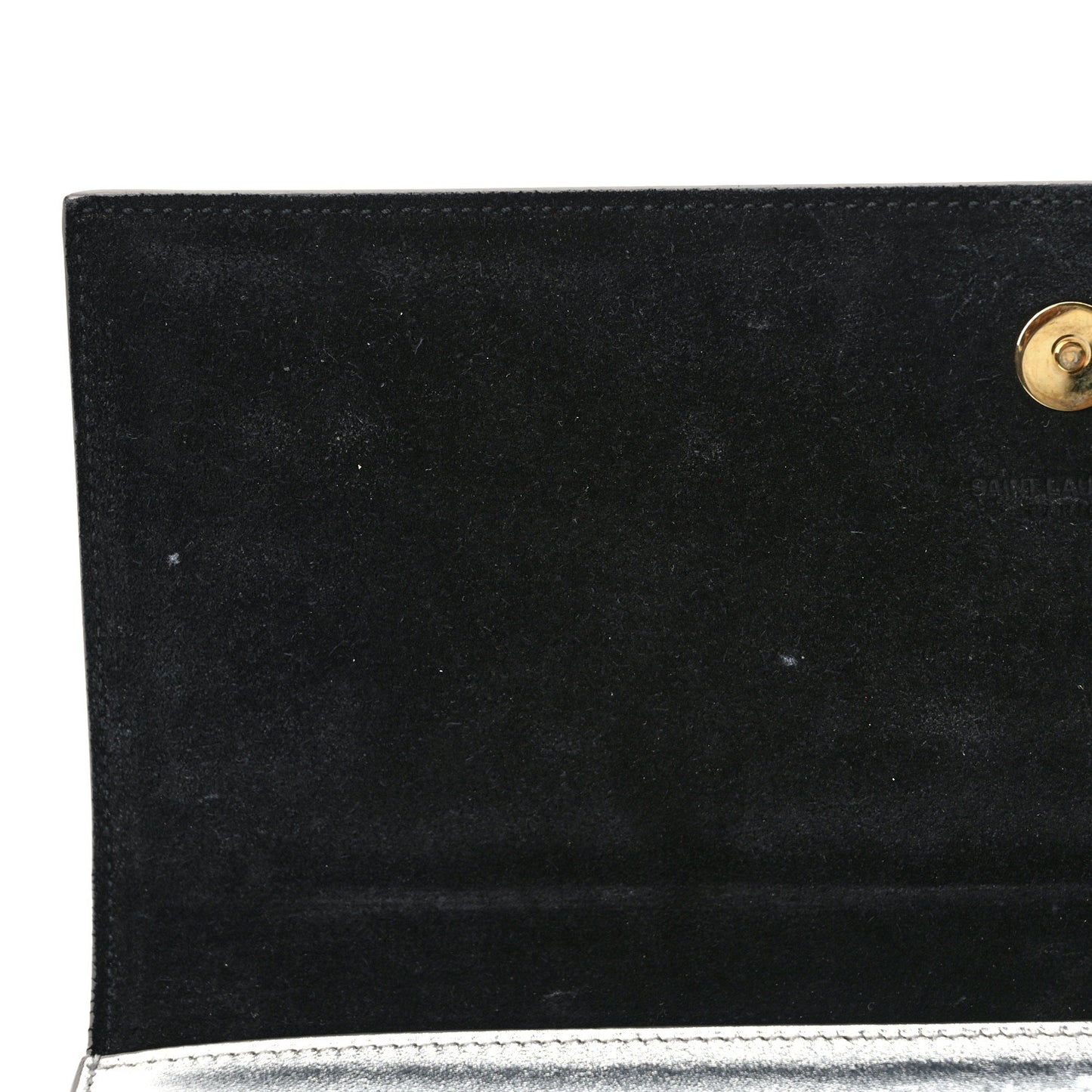Metallic Calfskin Classic Monogram Cassandre Clutch Silver
