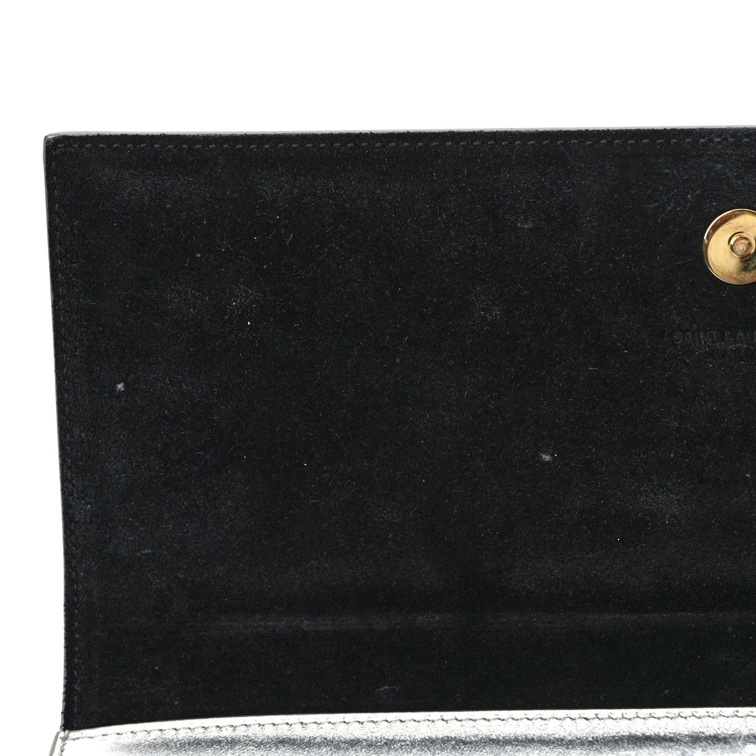 Saint Laurent Metallic Calfskin Classic Monogram Cassandre Clutch Silver 8 of 8