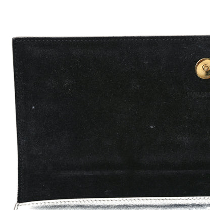 Saint Laurent Metallic Calfskin Classic Monogram Cassandre Clutch Silver 8 of 8
