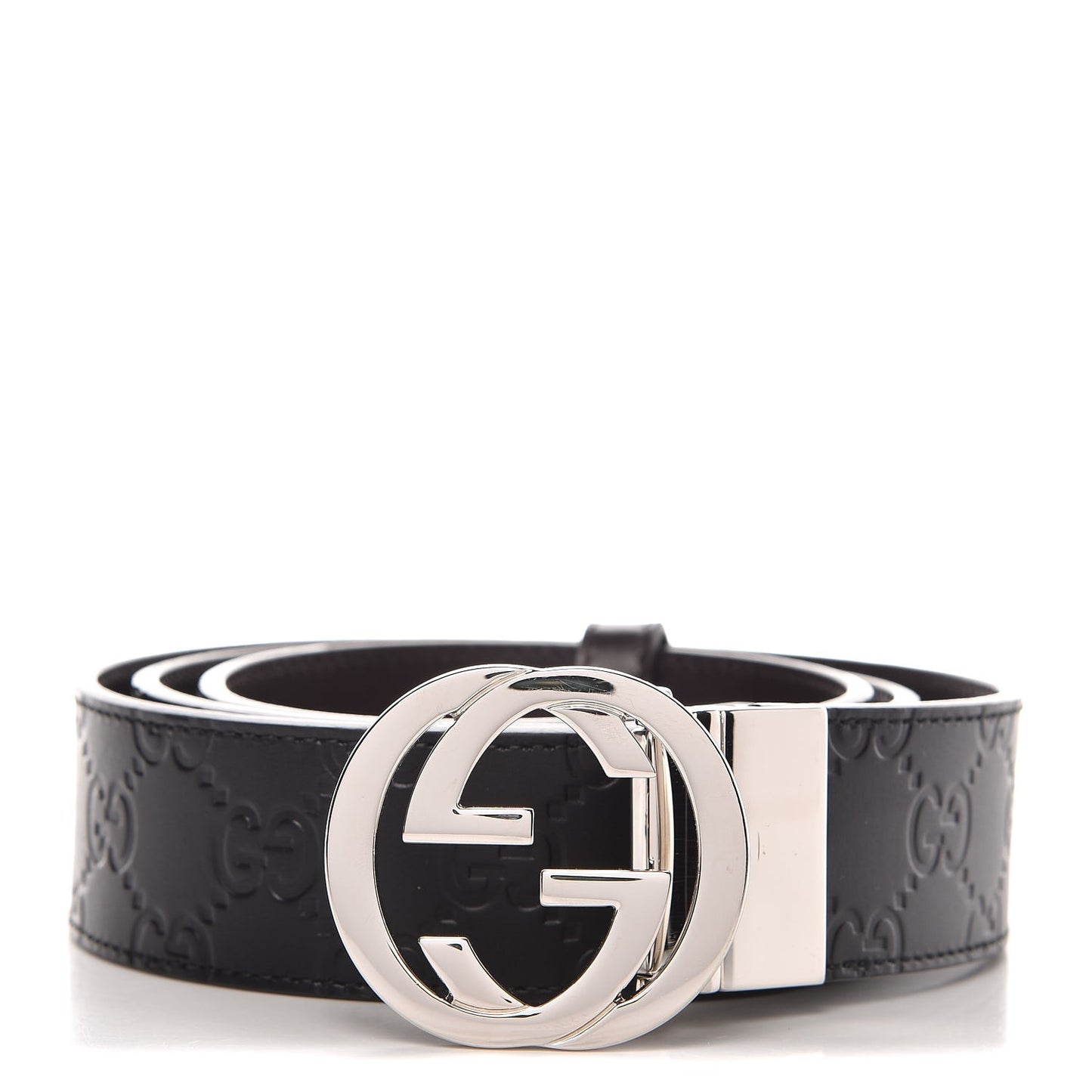 Guccissima Signature Interlocking G Reversible 37mm Belt 100 40 Black Cocoa