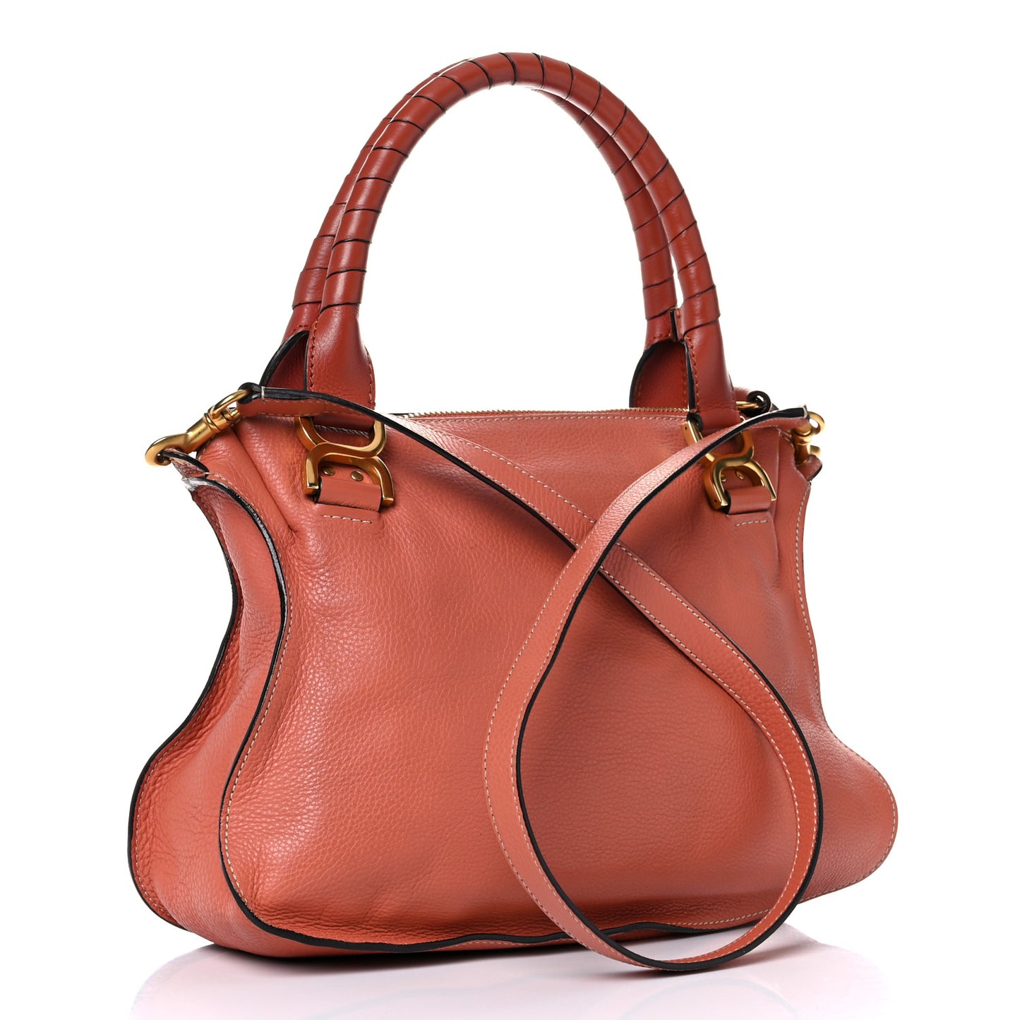 Calfskin Medium Marcie Satchel Muted Brown