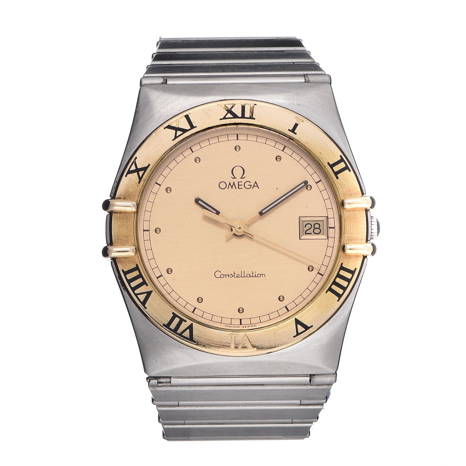 Omega Stainless Steel 18K Yellow Gold 33mm Constellation Quartz Watch Champagne 396.1075 1 of 6