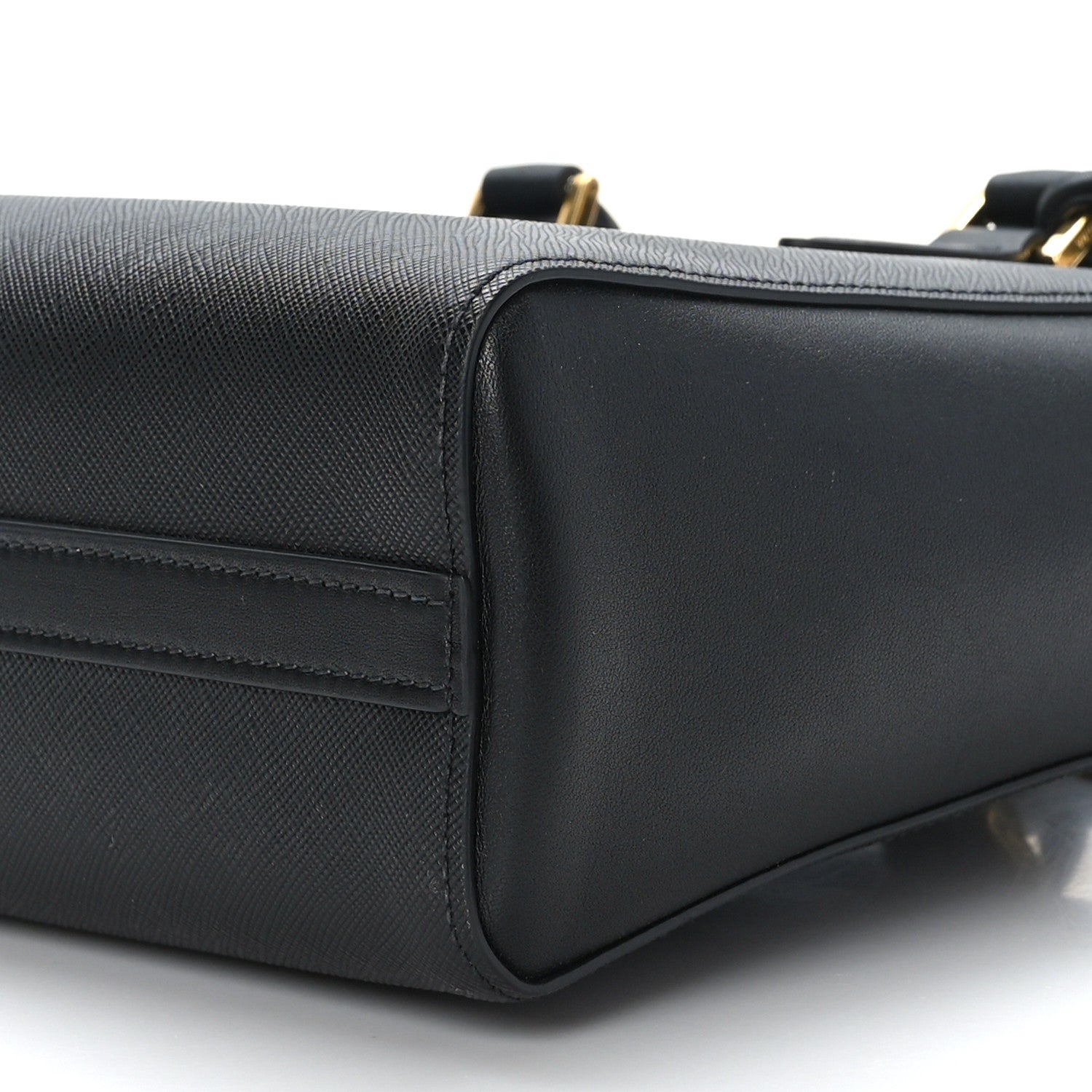 Prada Saffiano Soft Calfskin Small Zippered Tote Black 8 of 8