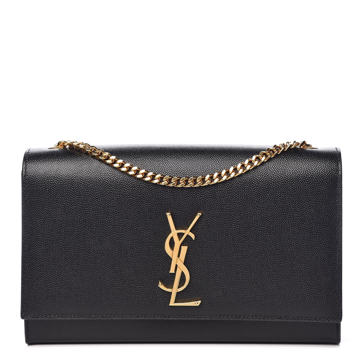 Grain De Poudre Medium Classic Monogram Kate Satchel Black