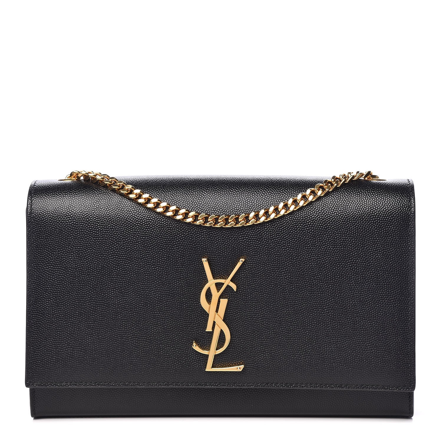 Saint Laurent Grain De Poudre Medium Classic Monogram Kate Satchel Black 1 of 10