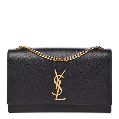 Saint Laurent Grain De Poudre Medium Classic Monogram Kate Satchel Black 1 of 10