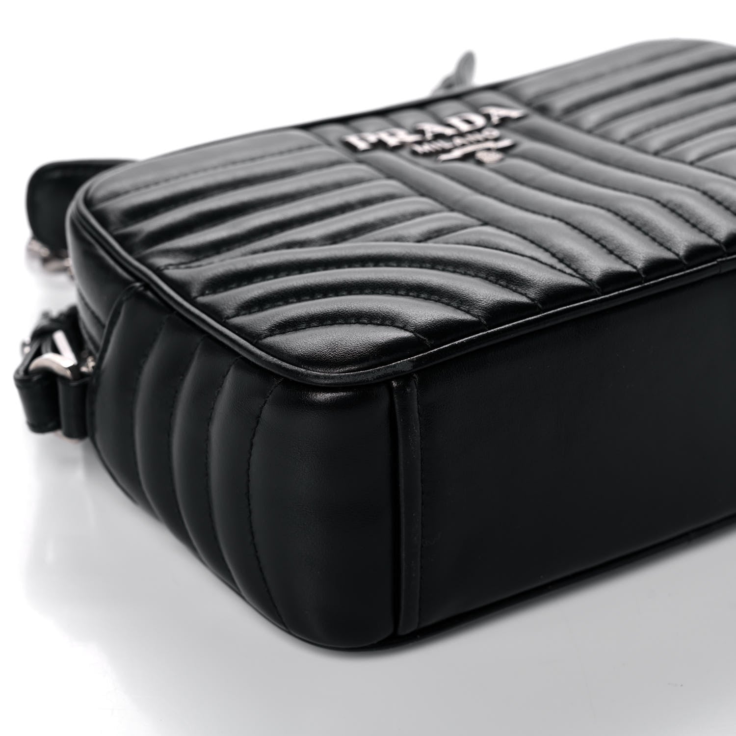 Prada Soft Calfskin Diagramme Camera Bag Black 9 of 11