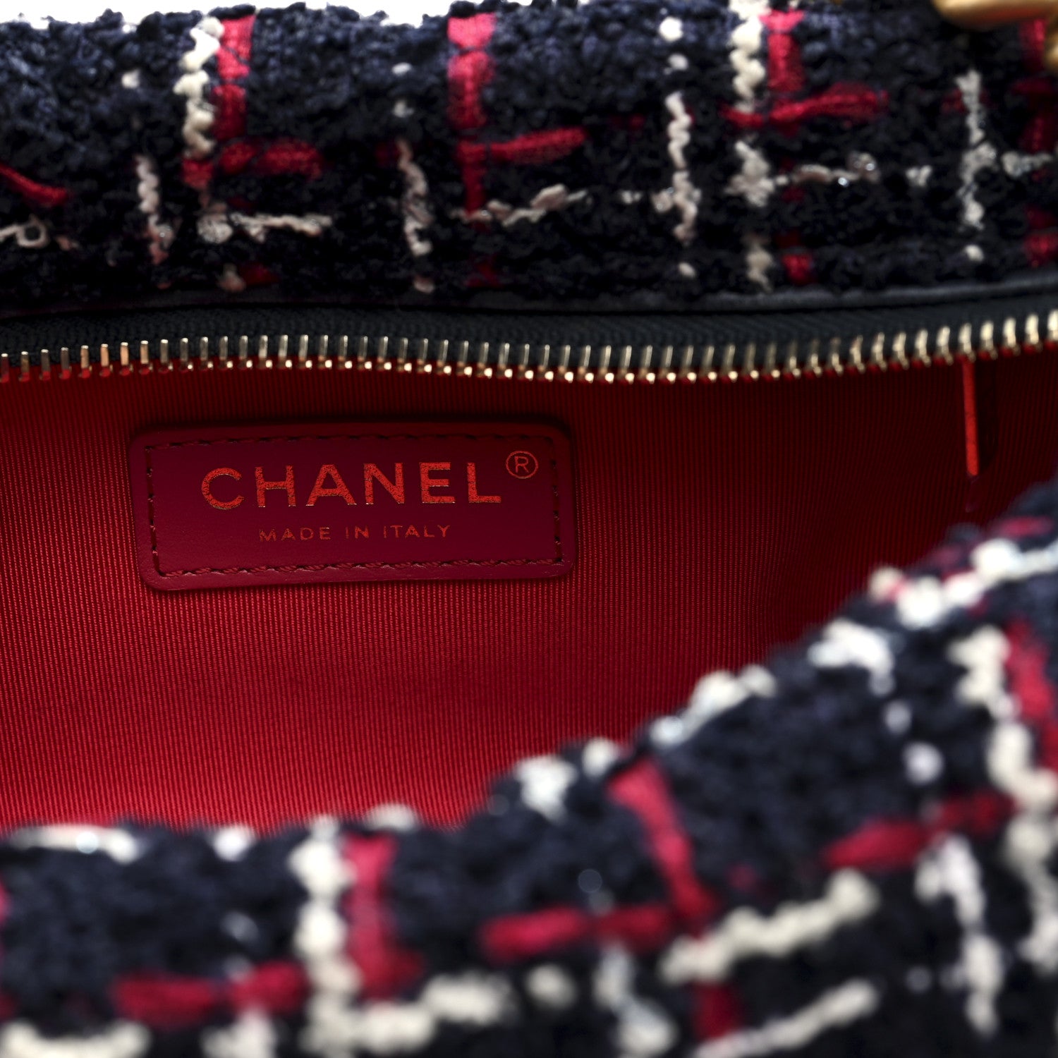 Chanel Tweed Calfskin Signe Hobo Navy Multicolor 6 of 10