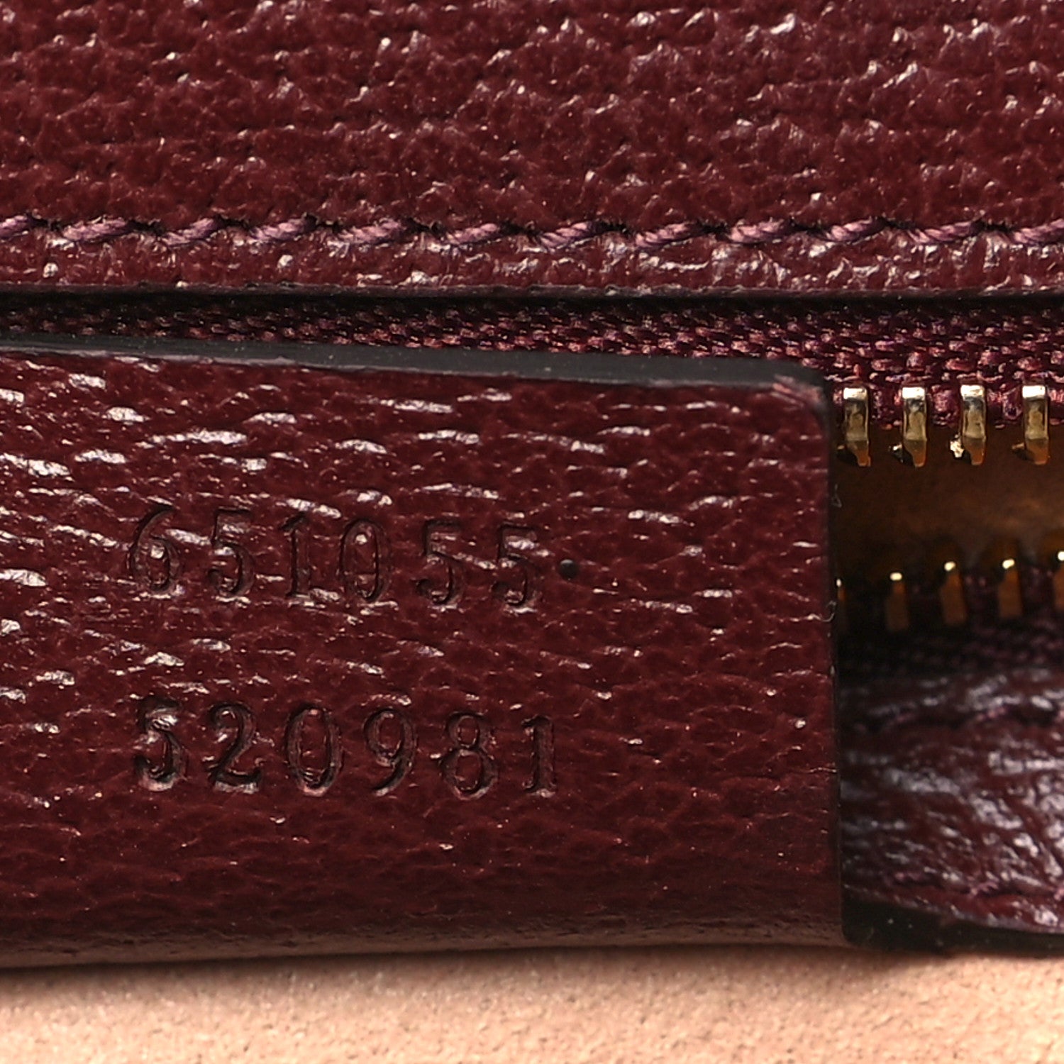 Gucci GG Supreme Monogram Textured Dollar Calfskin Web Small Ophidia Padlock Top Handle Bag Bordeaux 7 of 10