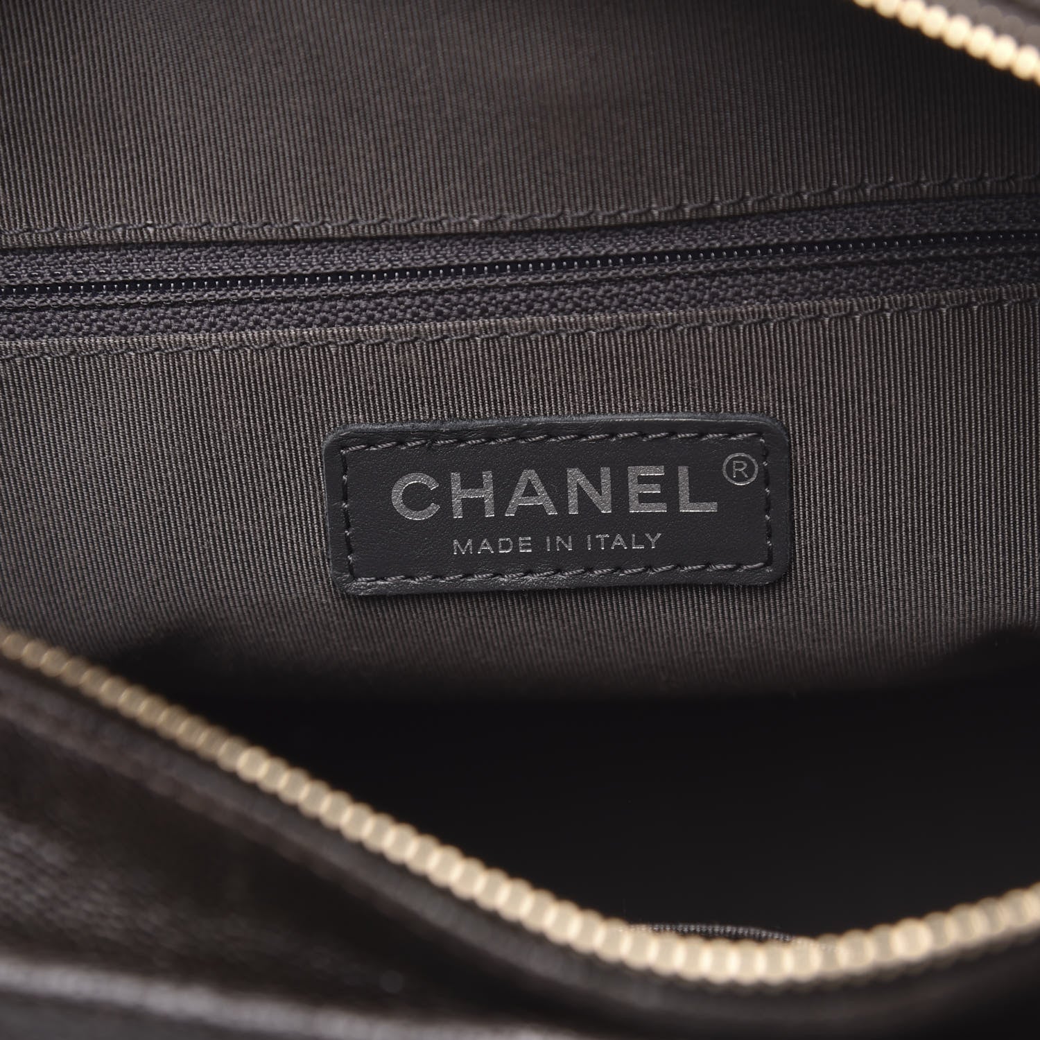 Chanel Metallic Caviar Chevron Quilted Medium Gabrielle Hobo Dark Silver Gold 6 of 11
