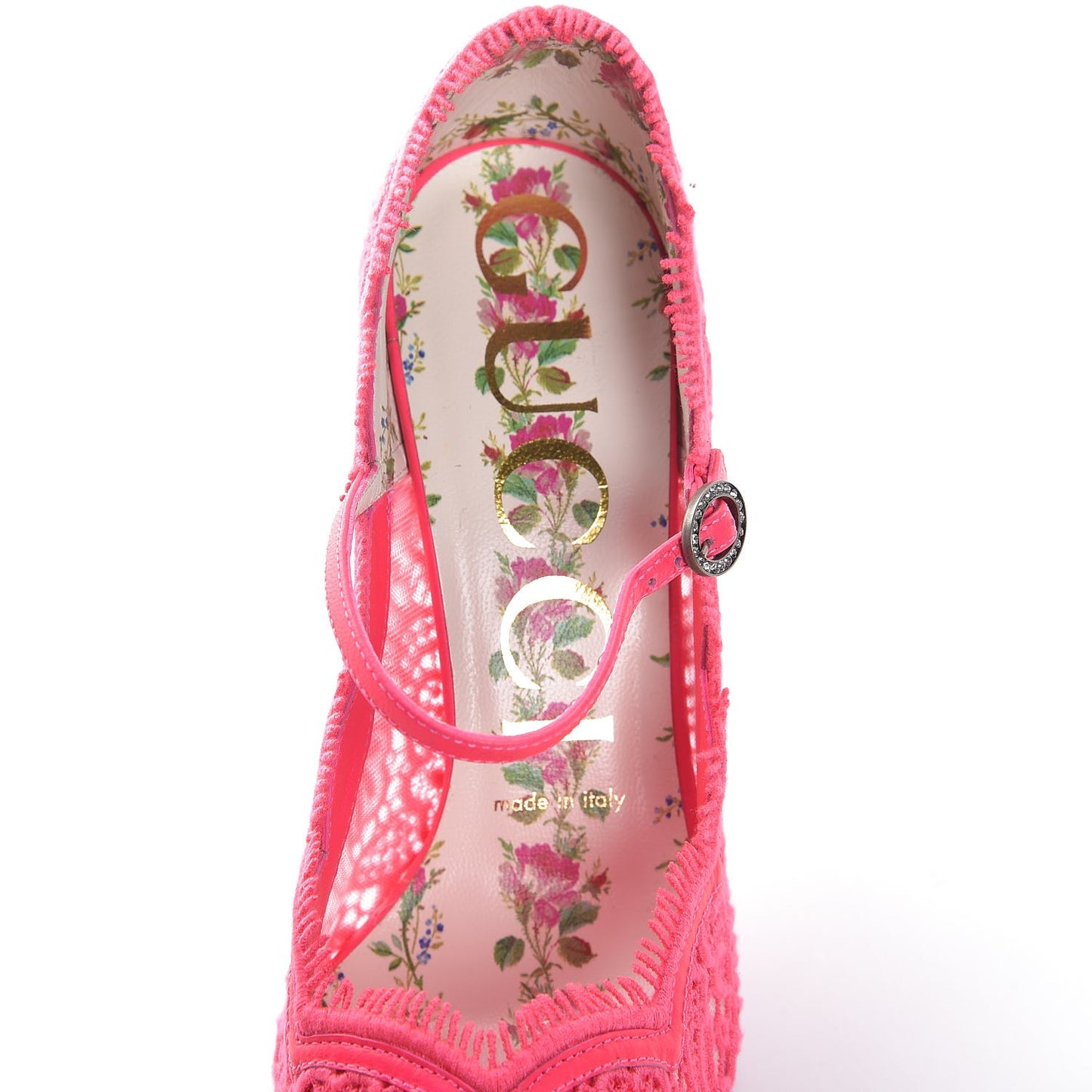 Lace Pizzo Venice Pumps 37 Fuxia Fluo Mystic White