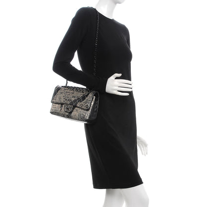 Chanel Lambskin Hand Painted Medium Double Flap Black 2 of 7