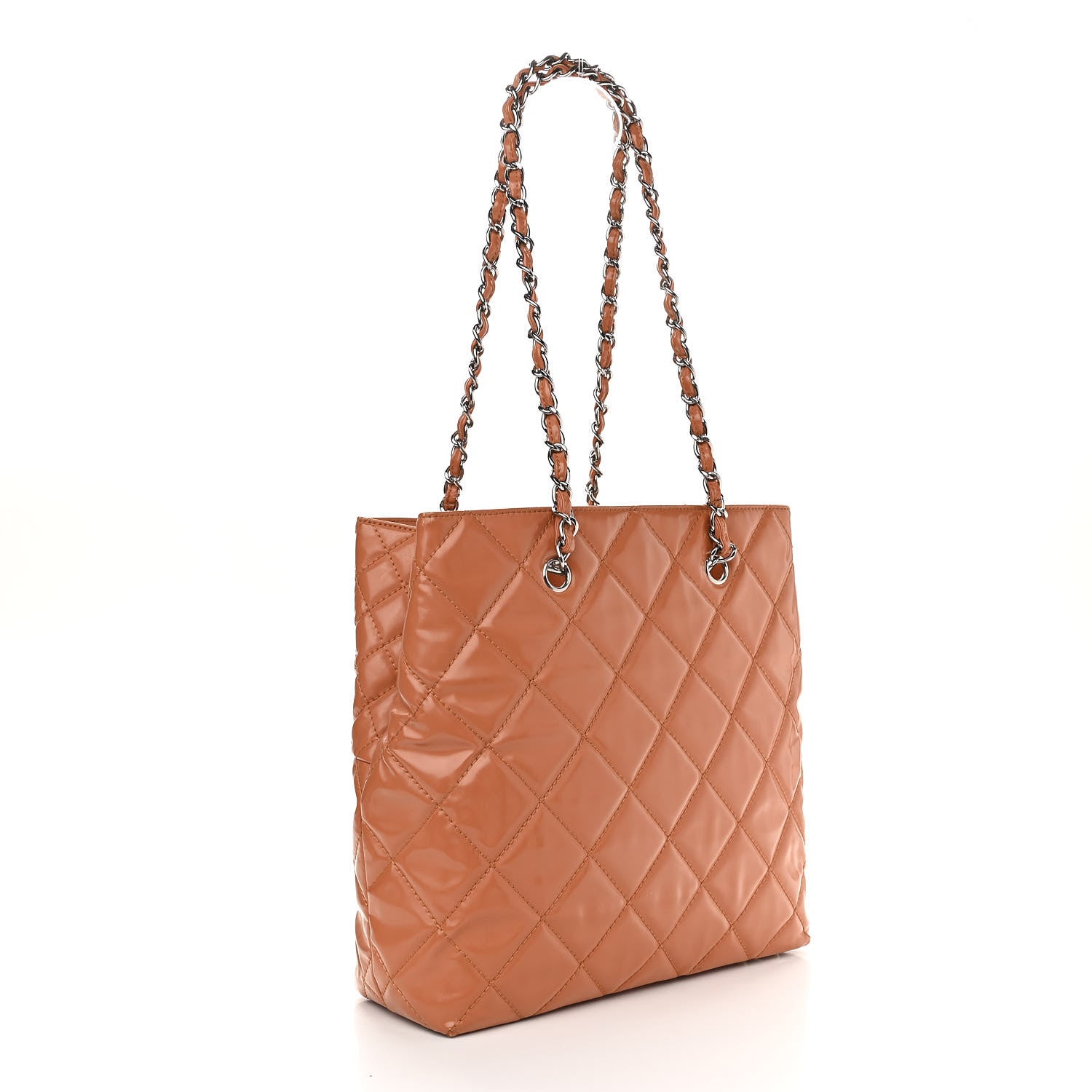 Chanel Vinyl Quilted In The Business North South Tote Orange 5 of 27