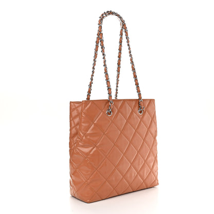 Chanel Vinyl Quilted In The Business North South Tote Orange 5 of 27