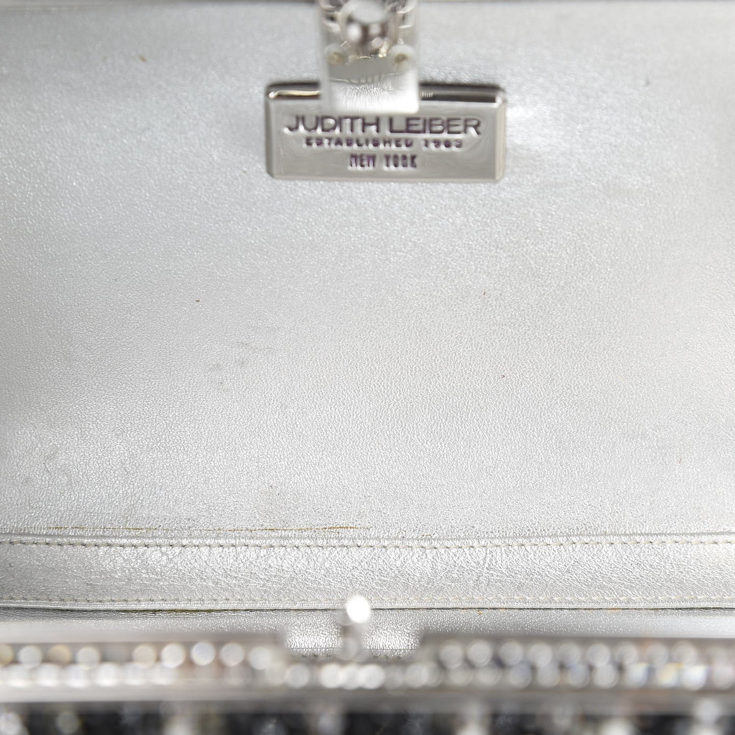 Crystal Minaudiere Clutch Black Silver